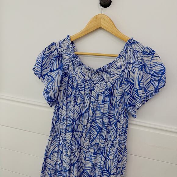 Women’s Vineyard Vines Blue Floral Maxi Dress Size Large L - Picture 2 of 7